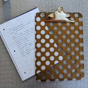 Adorable Gold Polka Dot Clear Clipboard